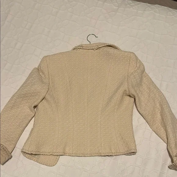 Elie Tahari Tweed Cream Women's Blazer Jacket - Picture 7 of 7